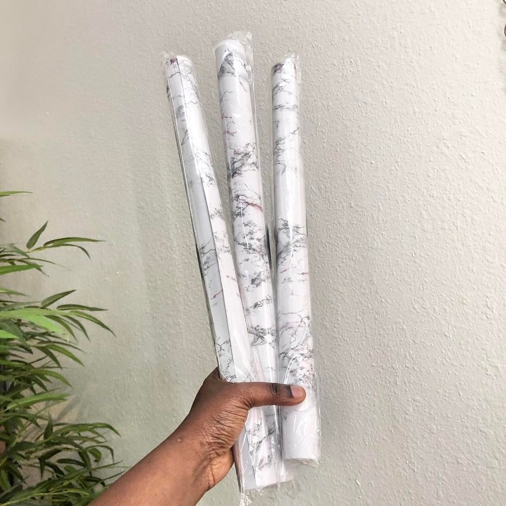 Roll Self-Adhesive Marble Granite Gray White Wallpaper-Waterproof Heat Resistant